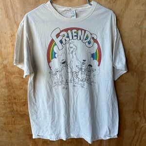 Sesame Street Rainbow Friends Off White Crew Neck Short Sleeve Tee